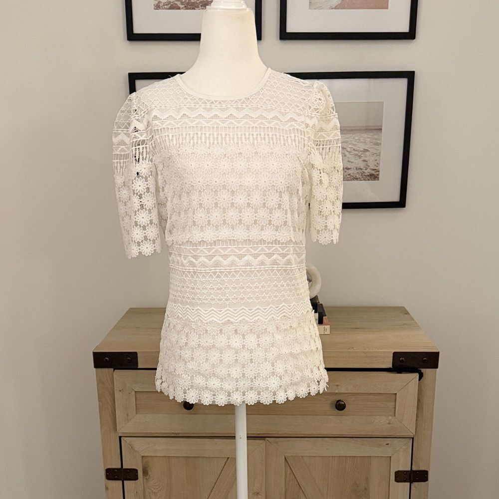 Express White Lace Top